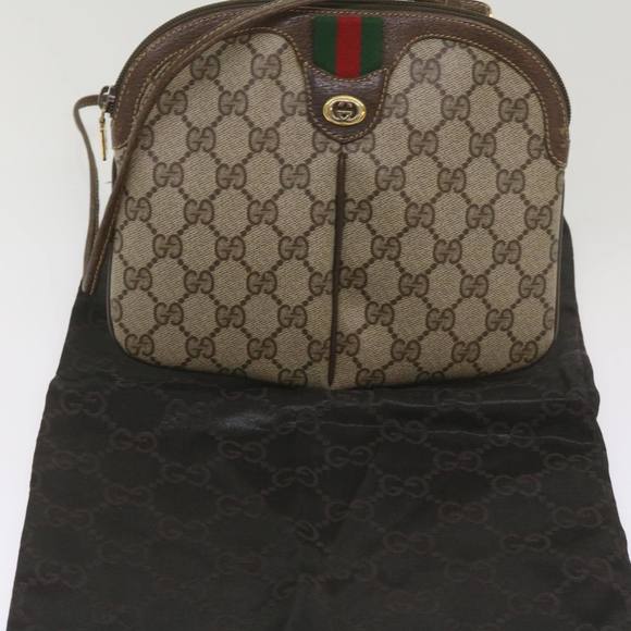 GUCCI GG Canvas Web Sherry Line Shoulder Bag Red Beige 904 02 047 Auth yk10868 - Picture 12 of 16